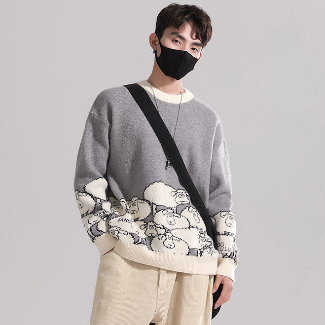 Street Men's  All-match Japanese Retro Sweater