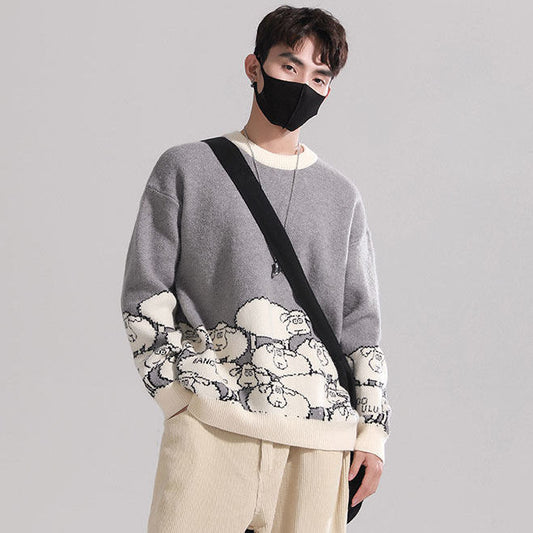 Street Men's  All-match Japanese Retro Sweater