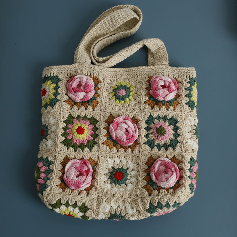 Camellia Woven Shoulder Bag