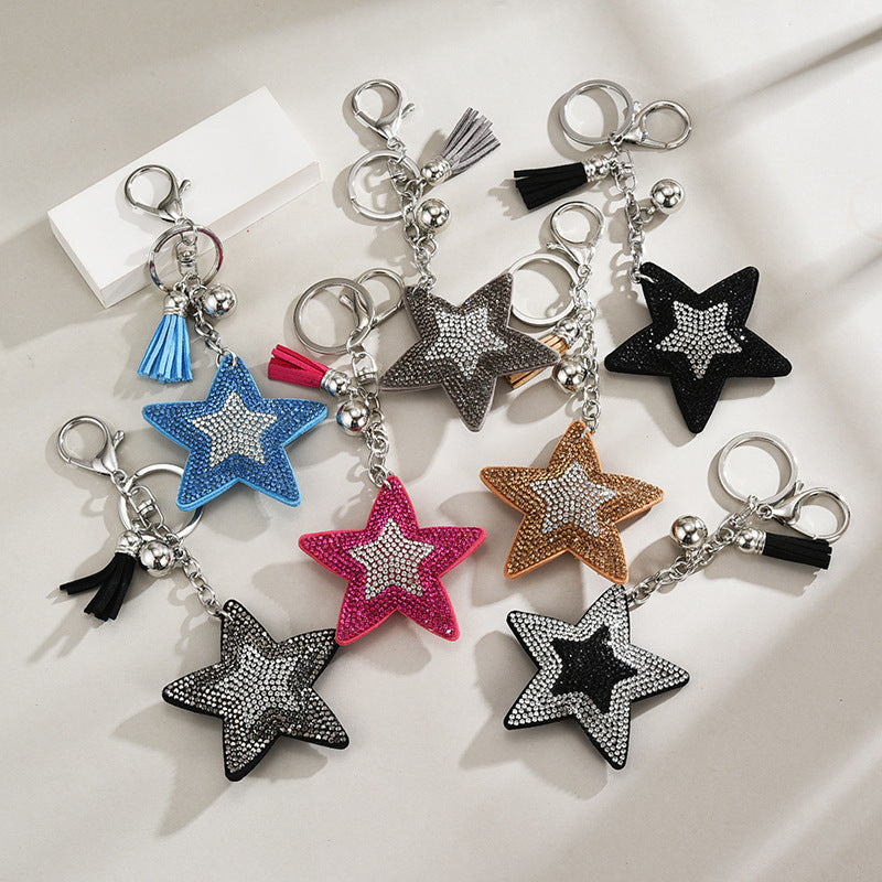 Pentagram Tassel Keychain Pendant European And American Style