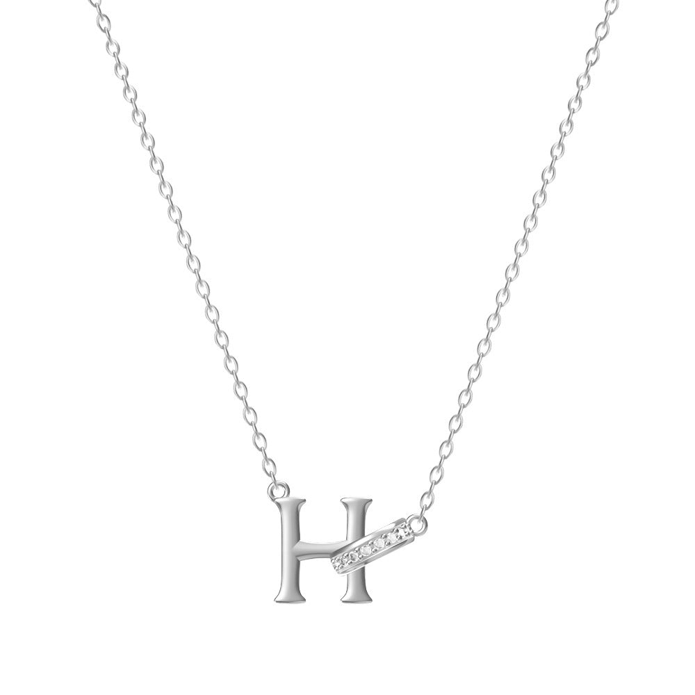 Women's 26-letter Necklace With Diamond Titanium Steel No Fading Clavicle Chain