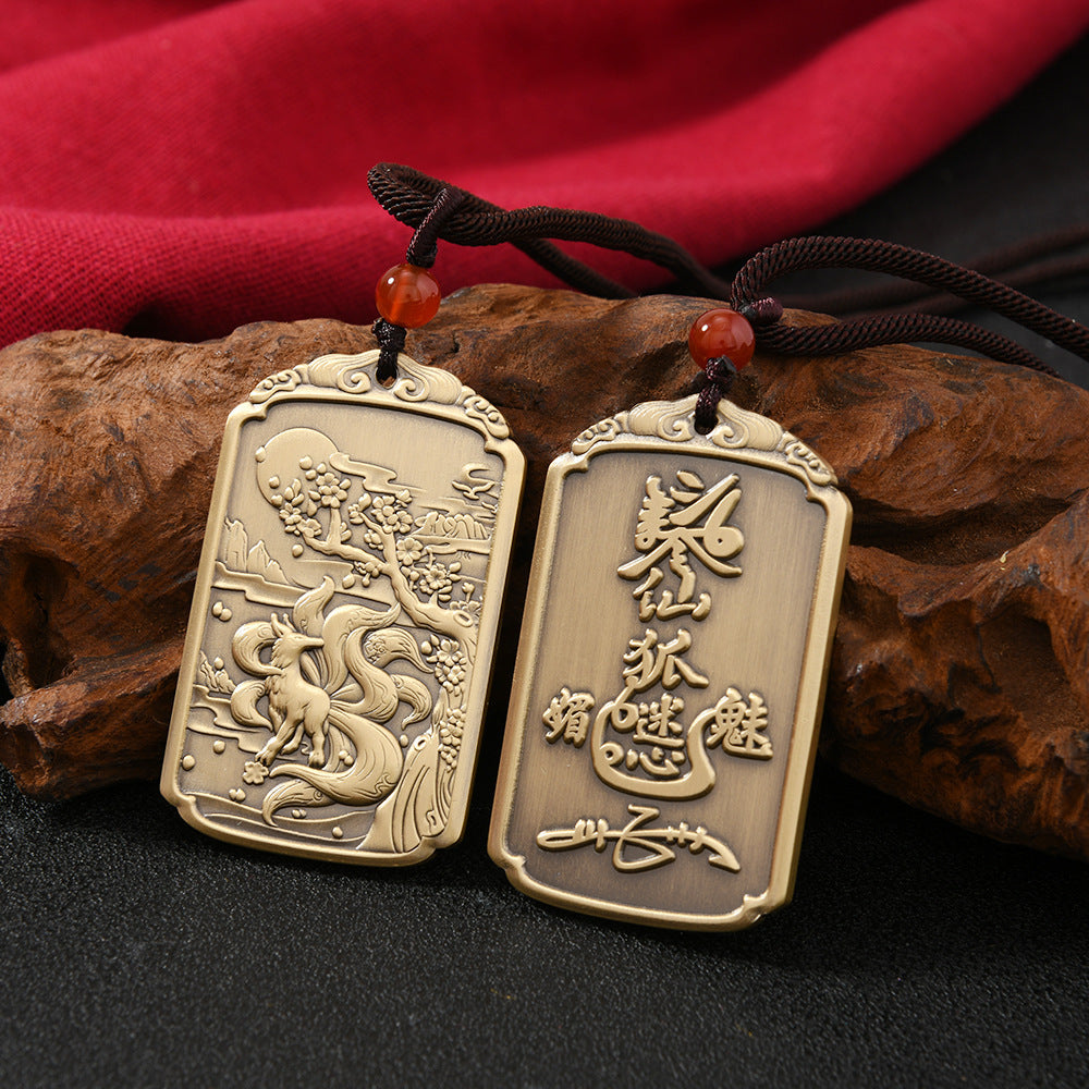 Pure Yellow Copper Pendant Necklace Pendant Token