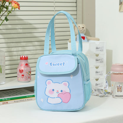 Bolsa de almuerzo portátil aislante original con bolsillo para llevar en la mano