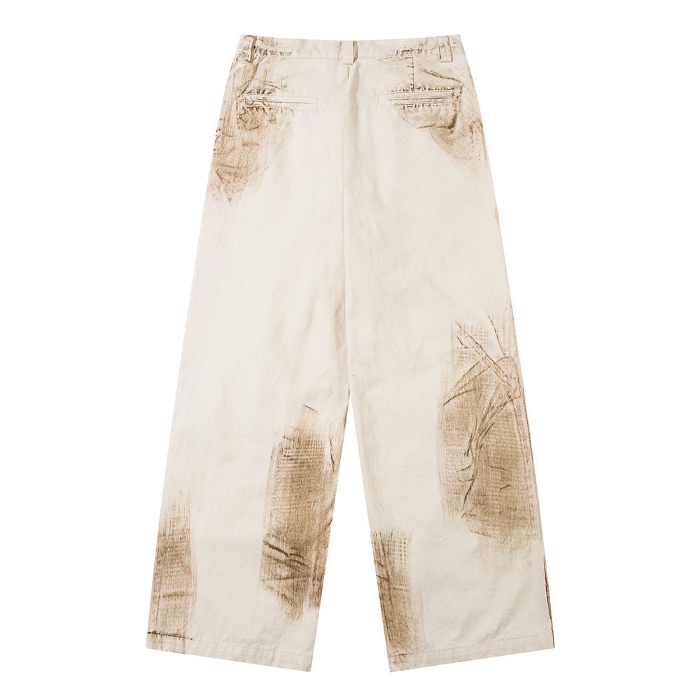 Dirty Painting Loose Casual Long Pants Men - BAGMODA