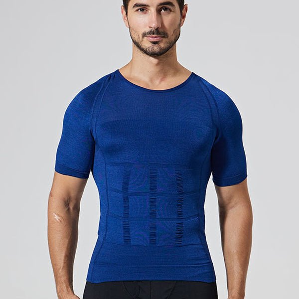 140D Men's Vest Shapewear Men Body Toning T-Shirt Slimming Body Shaper Corrective Posture Belly Control Compression Man Modeling Underwear Corset - BAGMODA