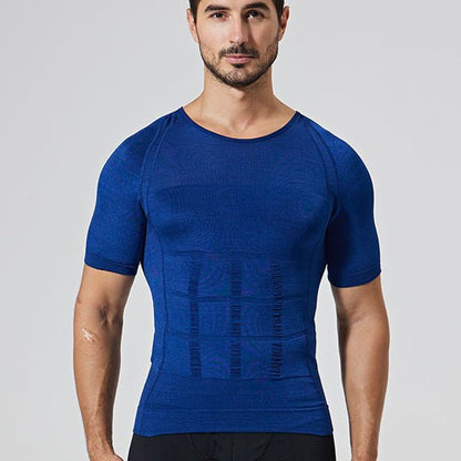 140D Men's Vest Shapewear Men Body Toning T-Shirt Slimming Body Shaper Corrective Posture Belly Control Compression Man Modeling Underwear Corset - BAGMODA