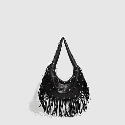 Bolso de hombro con borlas personalizado retro