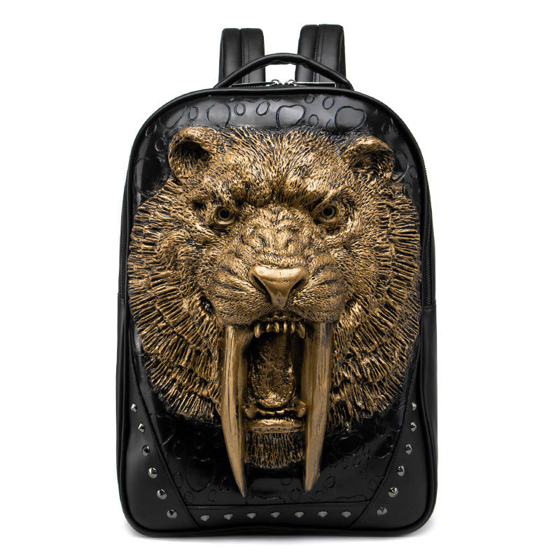 Embossed Three-dimensional Tiger Head Backpack