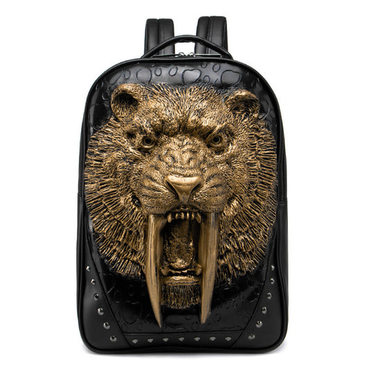 Embossed Three-dimensional Tiger Head Backpack