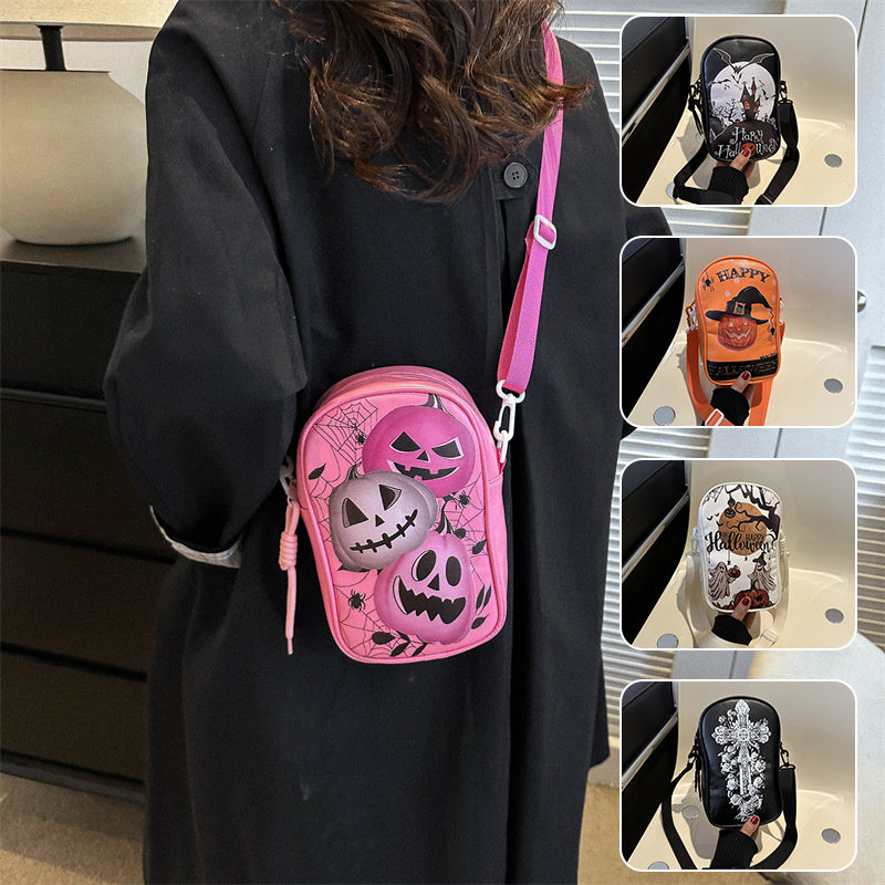 Dark Cartoon Printed Crossbody Bag
