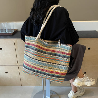 Straw Woven Large Capacity Shoulder Bag