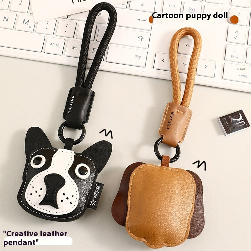 Cartoon Cute Leather Puppy Car Key Ring