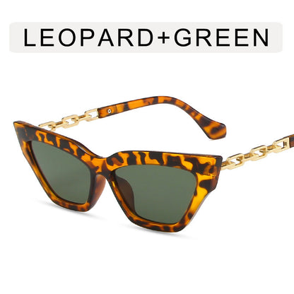 Gafas de sol con cadena y ojo de gato para mujer