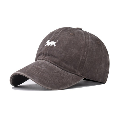 Sombrero para el sol vintage deslavado para mujer con ala curva y efecto desgastado