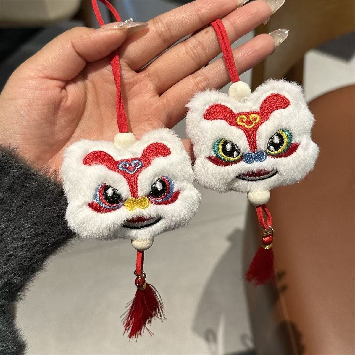 Chinese Style Plush Lion Tassel Ornament