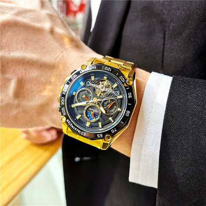 Nuevo reloj mecánico automático multifuncional para hombre