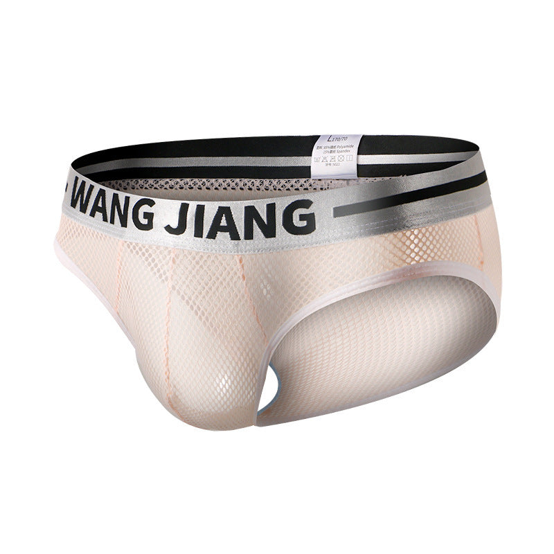 Men's Underwear Triangle Summer Mesh Low Waist Solid Color Breathable