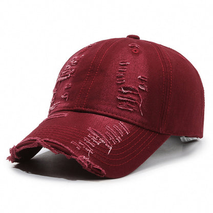 Gorra de béisbol vintage Street Hole para hombre, estilo vaquero antiguo lavado