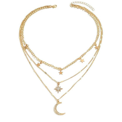 Mehrschichtige Sexy Crescent XINGX-förmige Halskette für Damen