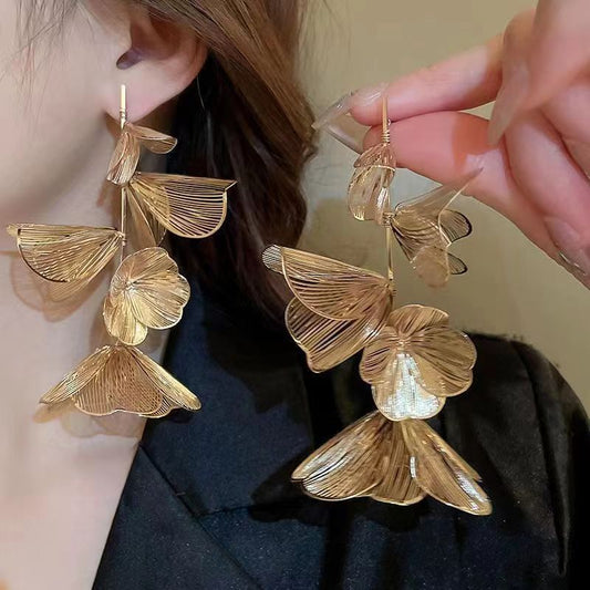 Golden Atmospheric Texture Handmade Blade High-grade Eardrops
