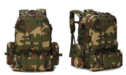 Mochila de viaje para montañismo al aire libre de camuflaje de 50 l