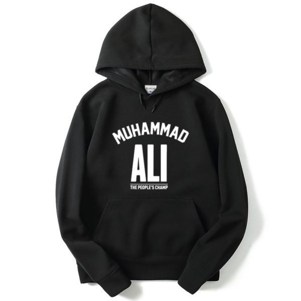 Men's Solid Color Fleece Pullover Sweatshirt Hoodie Letter Print