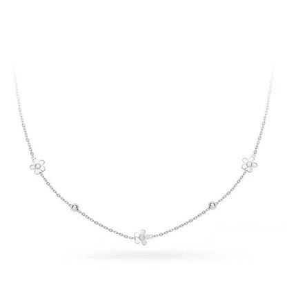 Collar Changheng S925 de plata esterlina con flor pequeña y sencilla para mujer