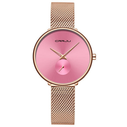 Damen Edelstahlarmband Mesh Armband Uhr Einfach