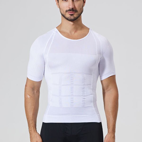 140D Men's Vest Shapewear Men Body Toning T-Shirt Slimming Body Shaper Corrective Posture Belly Control Compression Man Modeling Underwear Corset - BAGMODA