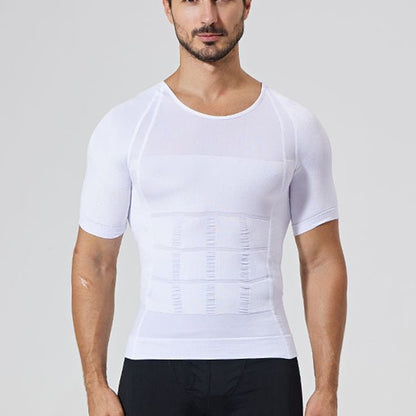 140D Men's Vest Shapewear Men Body Toning T-Shirt Slimming Body Shaper Corrective Posture Belly Control Compression Man Modeling Underwear Corset - BAGMODA