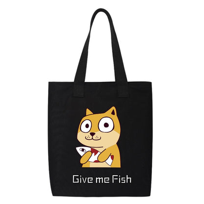 Shiba Inu Male And Female Shoulder Bag Canvas Large Capacity
