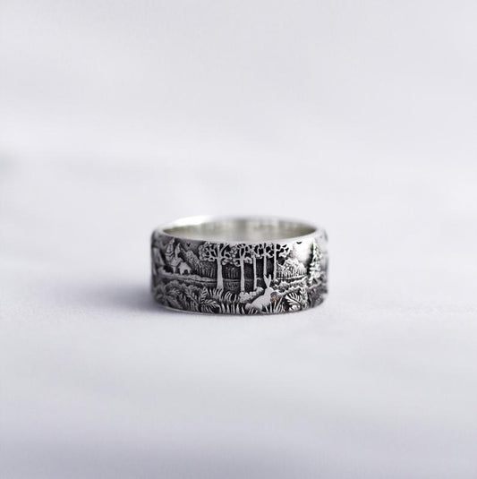 Retro Personality Couple Random Pattern Ring Fashion All-matching