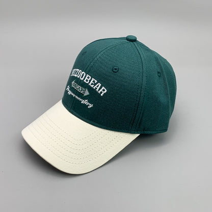 Gorra de béisbol deportiva transpirable con bordado de algodón y letras de colores simples a juego