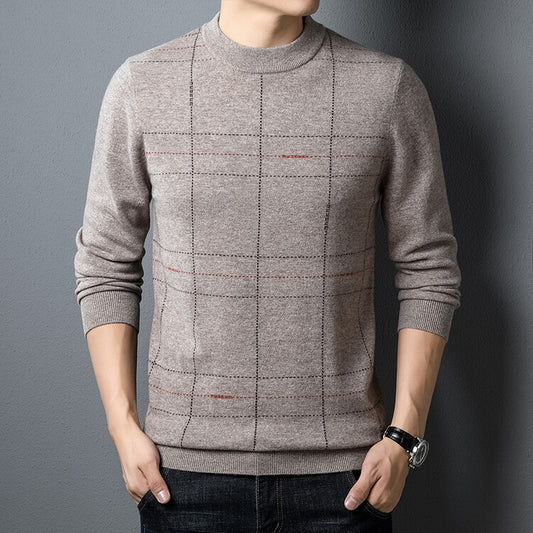 Men's Padded Semi-turtleneck Pure Wool Coat