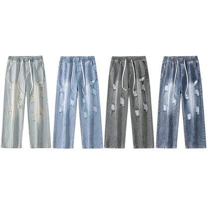Fashion Men Loose Drawstring Straight - leg Pants - BAGMODA