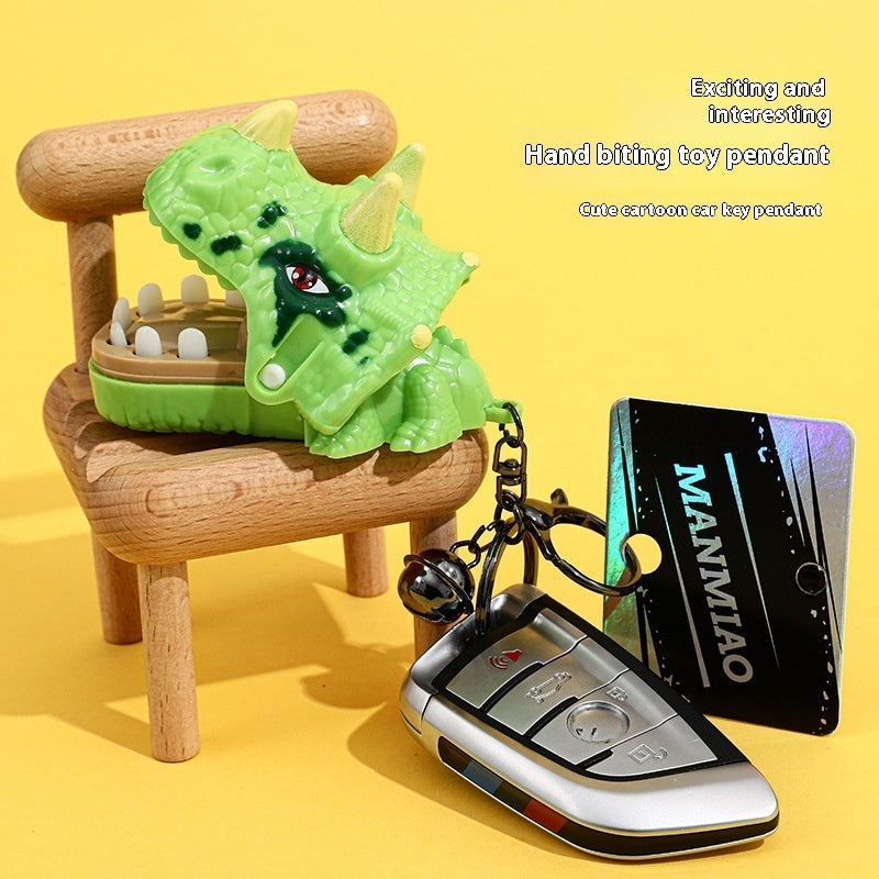Creative Cartoon Biting Dinosaur Toy Car Key Ring