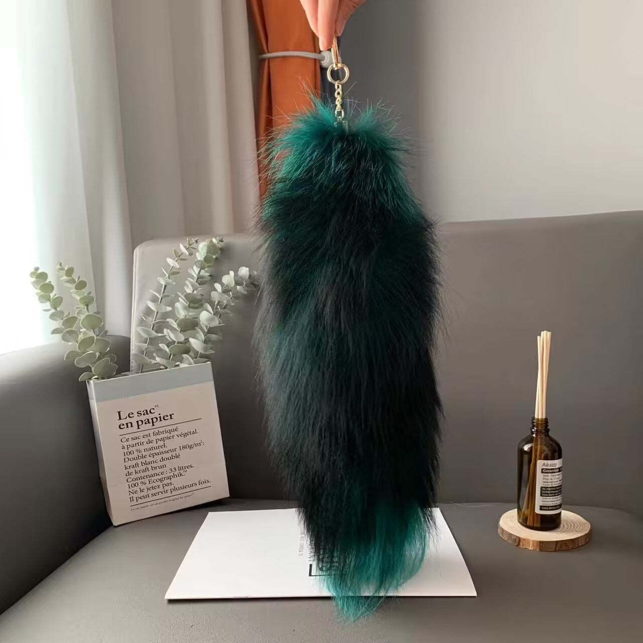 Personalized Plush Fox Tail Pendant Bag Hanging Ornaments