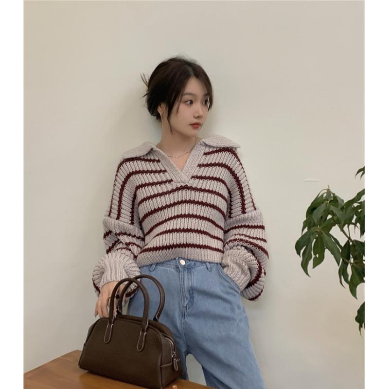 Striped Jumper Women's Design Niche Knitwear Loose