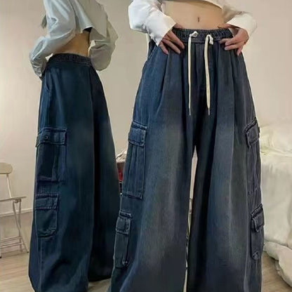 Jeans Tooling Loose Wide Leg Pants Damen