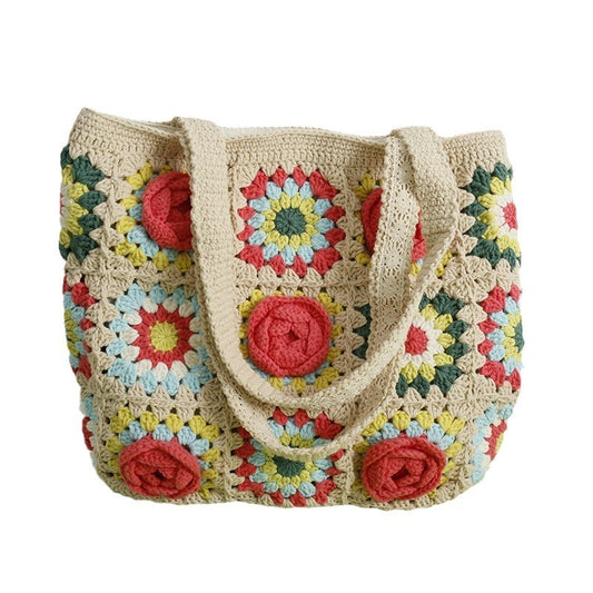 Camellia Woven Shoulder Bag