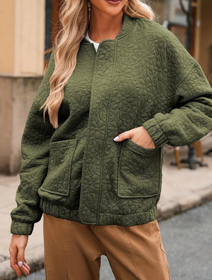 Chaqueta de manga larga con botones y textura de cárdigan de moda para mujer