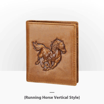 Personalisierte Retro-Handgemachte geprägte Lederbrieftasche für Männer
