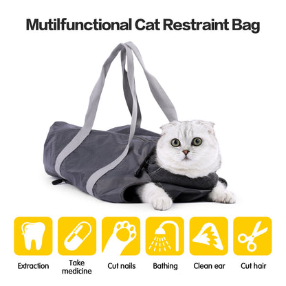 Bolsa de viaje para gatos con doble forro, antiarañazos y mordeduras.
