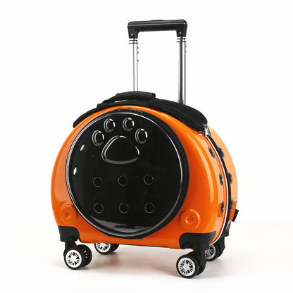 Kleine Haustier-Trolley-Tasche, tragbare Hunde-Wickeltasche, transparente Schultern, Katzentasche, Raumkapsel