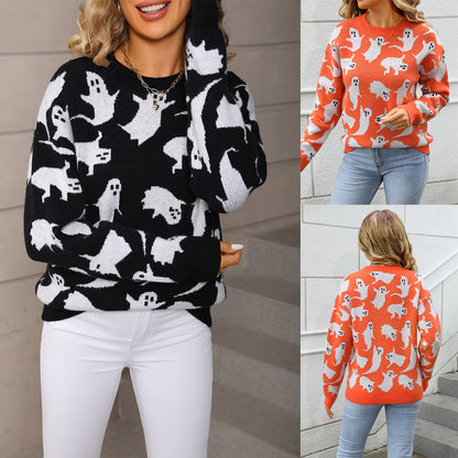Suéter de Halloween, jersey de punto de talla grande
