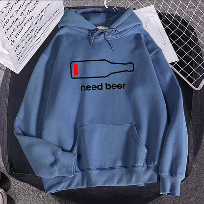 Atmungsaktives, lässiges Damen-Kapuzenpullover-Sweatshirt mit Bier-Print