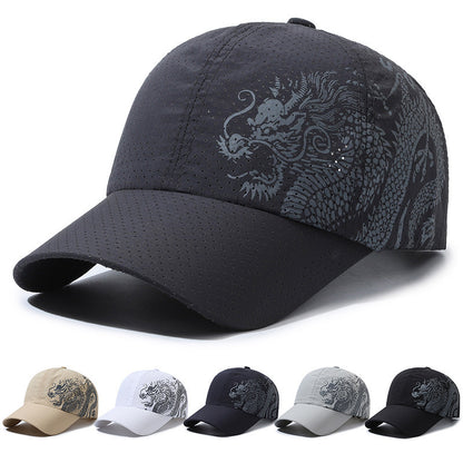 Hut Herren Baseballkappe im chinesischen Stil mit Drachen-Print aus Polyester