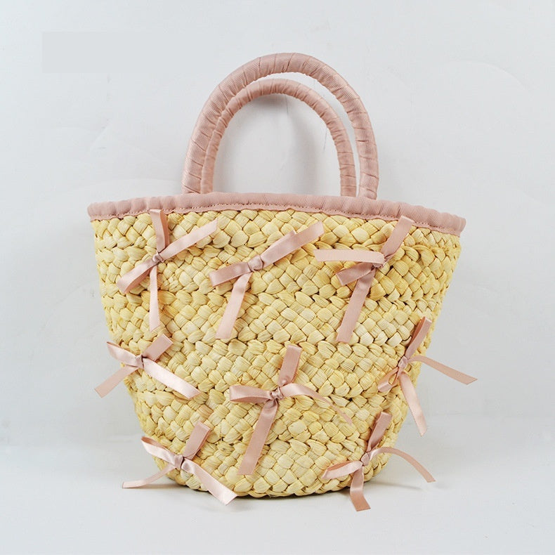 Women's Versatile Corn Husk Diagonal Woven Bag
