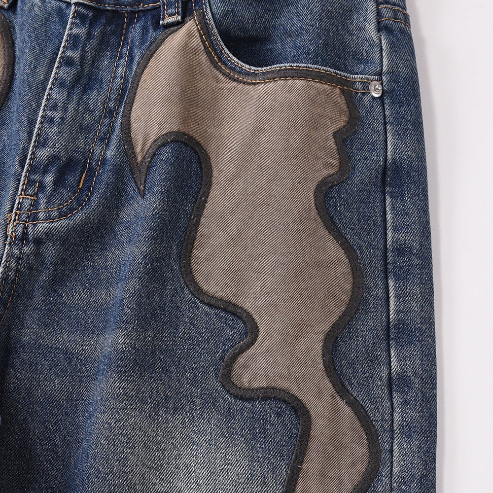 Fashion Horn Denim Pants Men - BAGMODA