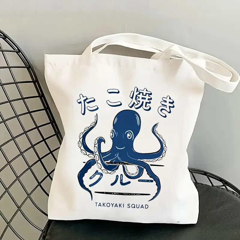 Printed Canvas Casual Tote Bag